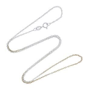Estate Sterling Silver 925 Gold Plate Ombre Accents Cable Chain Necklace 18"